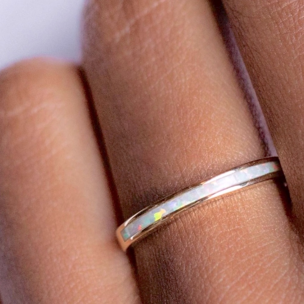 Gold Opal Inlay Ring